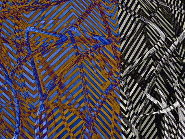 Psychedelic Art, Op Art, Abstract Art, Hard Edge Abstract Art, Op Art, Psychedelic Art, Digital Photograph, Color Photograph, Computer art based off of digital altered photographs.