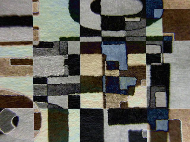 Quilted Rug, Asain Callagraphy, Abstract art, Hard Edge Art, Digital photography, color photography, Computer art, Computer art based off digital altered photographs