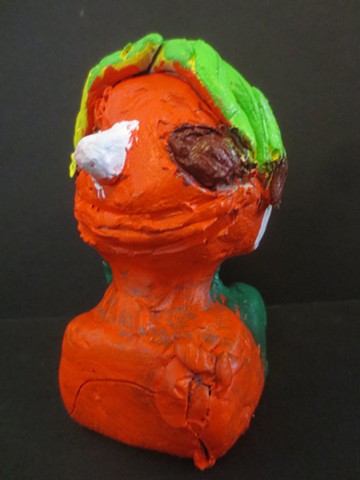 5th grade student painted clay bust