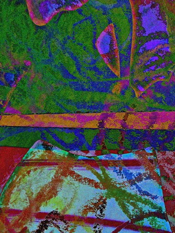 Rooftop Garden, Abstract Art, Hard Edge Abstract Art, Digital Photograph, Color Photograph, Computer art based off of digital altered photographs.
