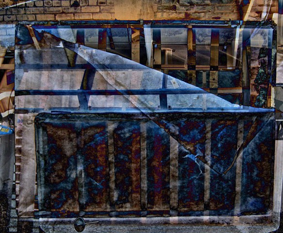 Computer art based off of digital altered photographs of found alley mattresses.