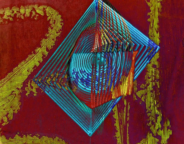 Chinese Restaurant, Abstract art, Hard Edge Art, Digital photography, color photography, Computer art, Computer art based off digital altered photographs