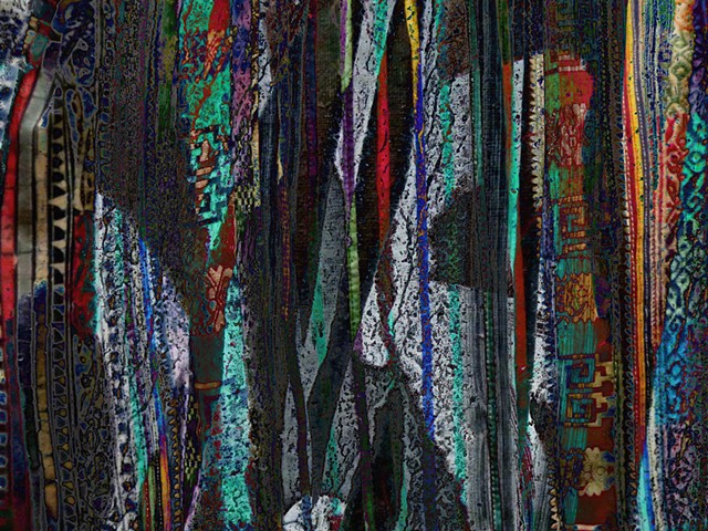 Cave, Carpets, Rugs, Abstract Art, Hard Edge Abstract Art, Digital Photograph, Color Photograph, Computer art based off of digital altered photographs.