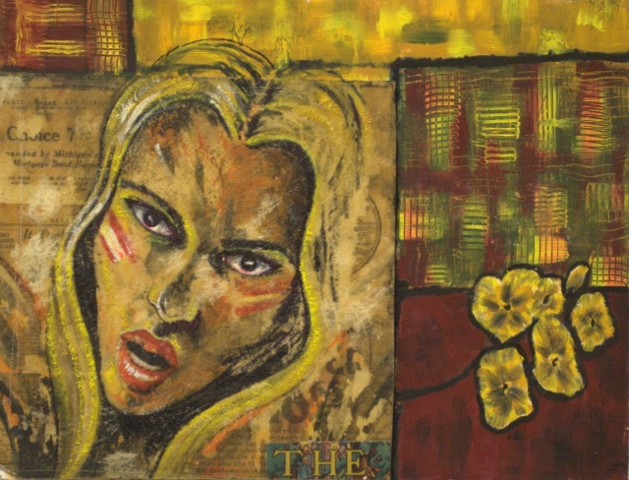 Painting of Angry Beautiful Woman.