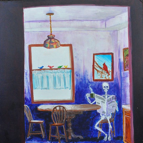 Skeleton series acrylic painting 