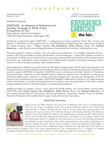 Hoesy Corona to perform at SuperFine Art Fair DC 11/03/18