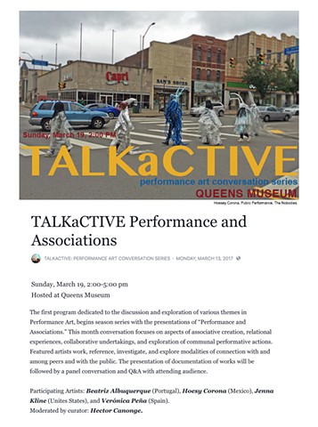 Hoesy Corona | TalkActive, performance art talk series | The Queens Museum
