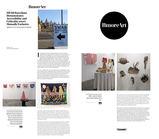 Swab Art Fair reviewed by BmoreArt : features RoFa Projects - Hoesy Corona, Natalia Revillo, Rosalia Banet