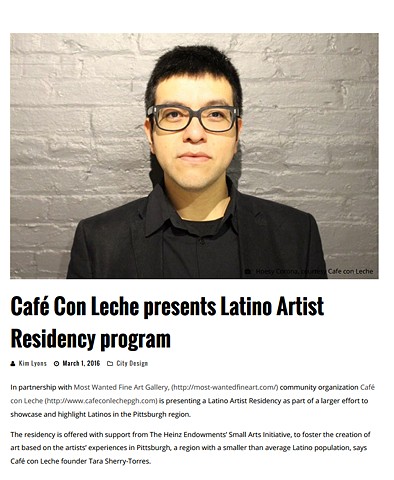 Cafe con Leche Latino Artist Residency May 2016
