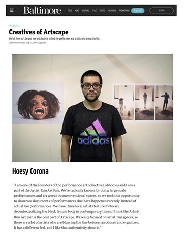 Hoesy Corona highlighted in Baltimore Magazine