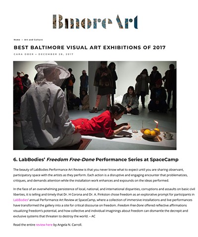 Labbodies in Bmore Art's Best Exhibitions of 2017! 