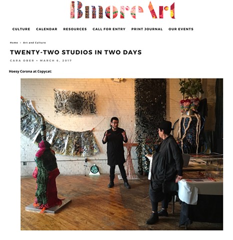 Hoesy Corona opens up his studio for Mera Rubell (Rubell Collection) and Chris Bedford (Baltimore Museum of Art) and BmoreArt