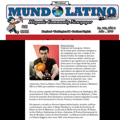 Hoesy Corona featured in Mundo Latino Baltimore