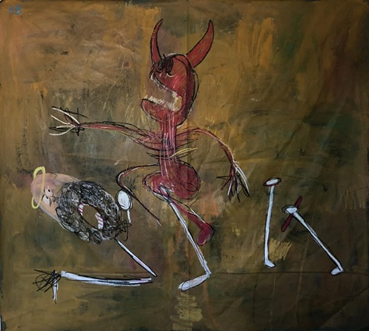 God, Devil (after Basquiat)
