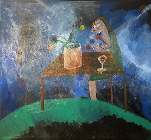 Woman Screaming at the Flowers (after Picasso)
