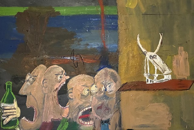 Men Screaming at The Abyss of Death