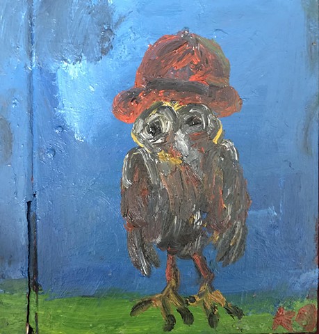 bird with hat