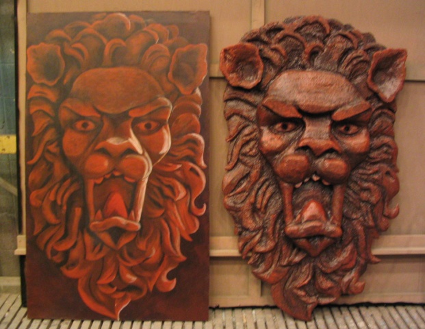 Lion Carving & Painting