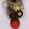 INSPIRED BY JOSEPH CORNELL
"Buttons & Beads With Red Buddha Dangle"
Detail