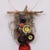 INSPIRED BY JOSEPH CORNELL
"Buttons & Beads With Red Buddha Dangle"