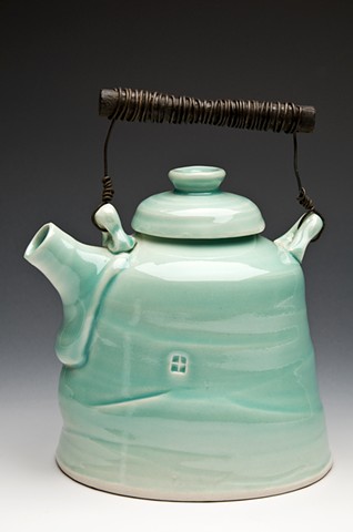 Cone 6 celadon glaze teapot