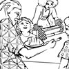 UUA curriculum for ages 3-7 coloring page for the story "The Best Meal" (draft)