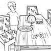 UUA curriculum for ages 3-7 coloring page for the story "The Memory Table" (draft)