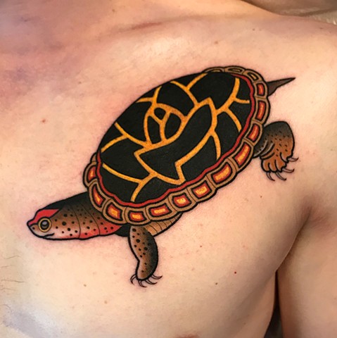 turtle tattoo by dave wah at stay humble tattoo company in baltimore maryland the best tattoo shop and artist in baltimore maryland
