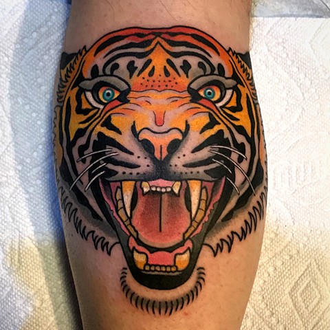 Tiger tattoo by Dave Wah