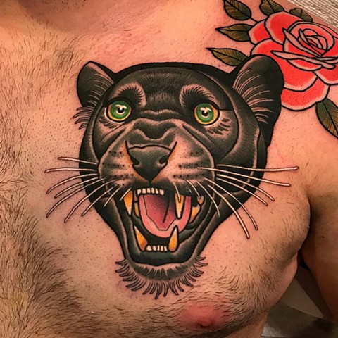 panther tattoo by dave wah at stay humble tattoo company in baltimore maryland the best tattoo shop and artist in baltimore maryland