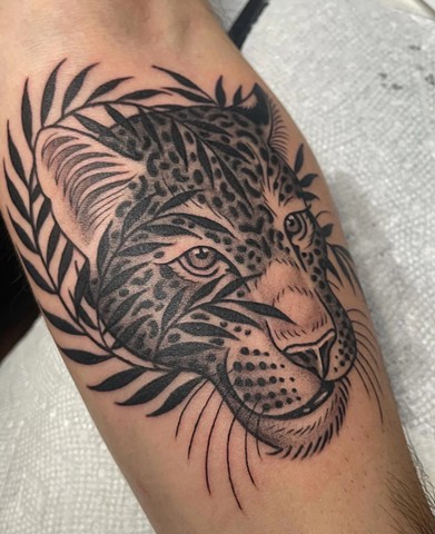 Jaguar tattoo by Alecia Thomasson