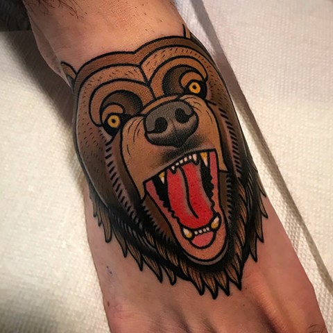 bear tattoo by dave wah at stay humble tattoo company in baltimore maryland the best tattoo shop and artist in baltimore maryland