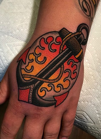 anchor tattoo by dave wah