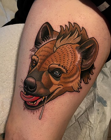 hyena tattoo by dave wah at stay humble tattoo company in baltimore maryland the best tattoo shop and artist in baltimore maryland