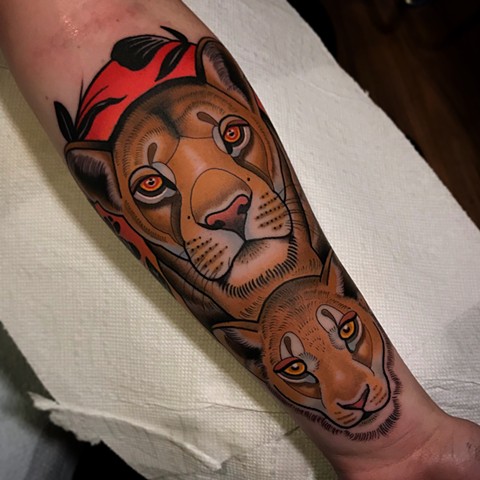 lioness tattoo by dave wah at stay humble tattoo company in baltimore maryland the best tattoo shop and artist in baltimore maryland