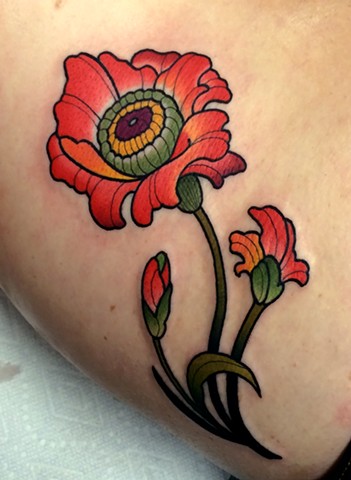 flower tattoo by dave wah at stay humble tattoo company in baltimore maryland the best tattoo shop in baltimore maryland