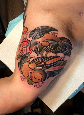 Bird tattoo by Dave Wah