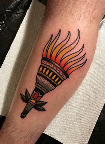 torch tattoo by dave wah