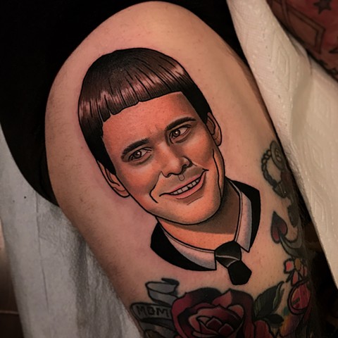 lloyd christmas tattoo portrait dumb and dumber tattoo by dave wah at stay humble tattoo company in baltimore maryland the best tattoo shop and artist in baltimore maryland