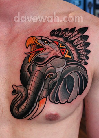 elephant tattoo by dave wah at stay humble tattoo company in baltimore maryland
