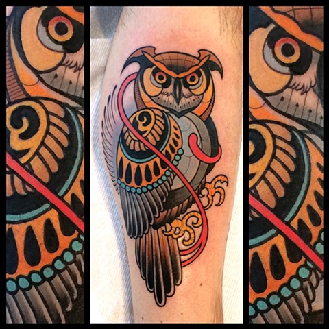 owl tattoo by dave wah at stay humble tattoo company in baltimore maryland the best tattoo shop in baltimore maryland