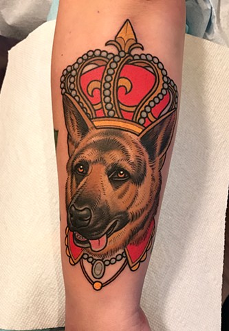 dog portrait tattoo by tattoo artist dave wah at stay humble tattoo company the best tattoo shop in baltimore maryland