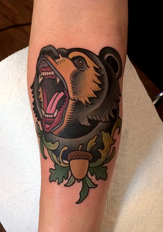 bear tattoo by dave wah at stay humble tattoo company in baltimore maryland the best tattoo shop in baltimore maryland