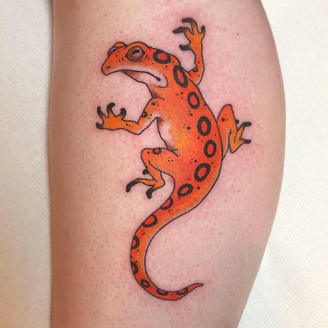 Salamander tattoo  by Fran Massino at stay humble tattoo company in baltimore maryland the best tattoo shop and artist in baltimore maryland specializing in Japanese tattoo