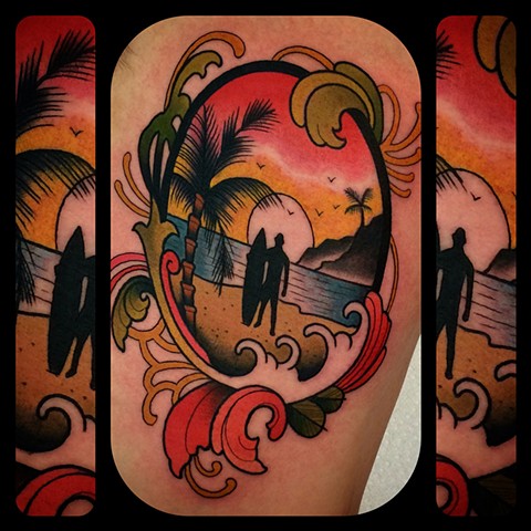 Landscape tattoo by Dave Wah