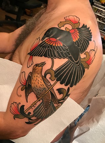 bird tattoo by tattoo artist dave wah at stay humble tattoo company the best tattoo shop in baltimore maryland