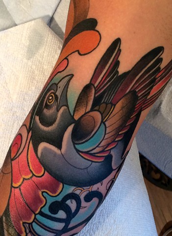 bird tattoo by dave wah