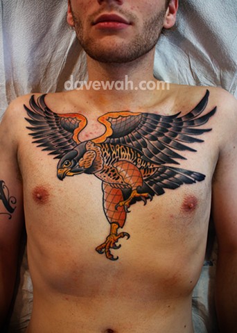 falcon tattoo by dave wah at stay humble tattoo company in baltimore maryland the best tattoo shop in baltimore maryland