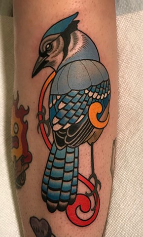 blue jay tattoo by dave wah at stay humble tattoo company in baltimore maryland the best tattoo shop and artist in baltimore maryland