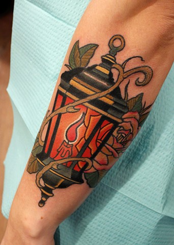 lantern tattoo by dave wah at stay humble tattoo company in baltimore maryland the best tattoo shop in baltimore maryland